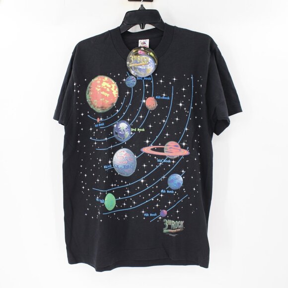 NWT Vintage 1996 The 3rd Rock shirt Mens M From The Sun Black Solar System TV - Picture 1 of 11